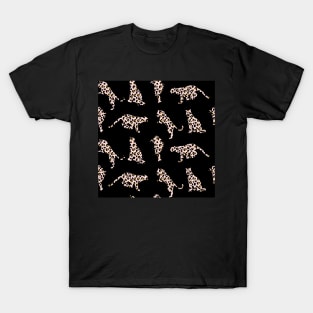 Blush and Gold Leopard Silhouettes T-Shirt